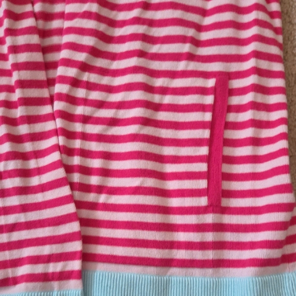 Lands' End Women's Colorful Striped Cardigan - Pink, Yellow, and Blue - Picture 15 of 15